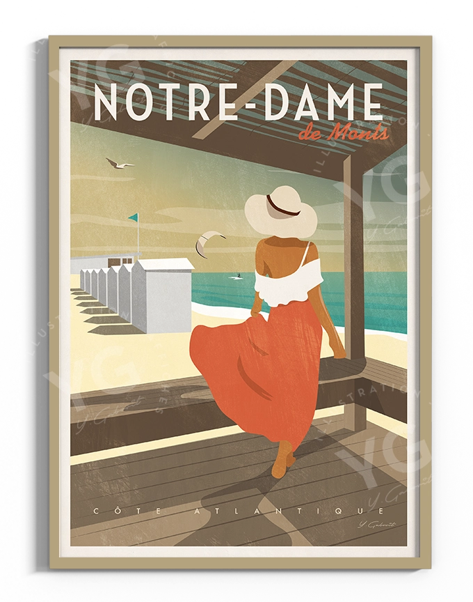 affiche-notre-dame-de-monts-vendee-vintage-atlantique-yohan-gaborit