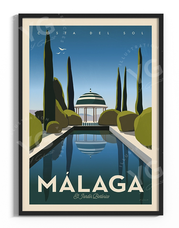 affiche-malaga-jardin-botanique-vintage-yohan-gaborit