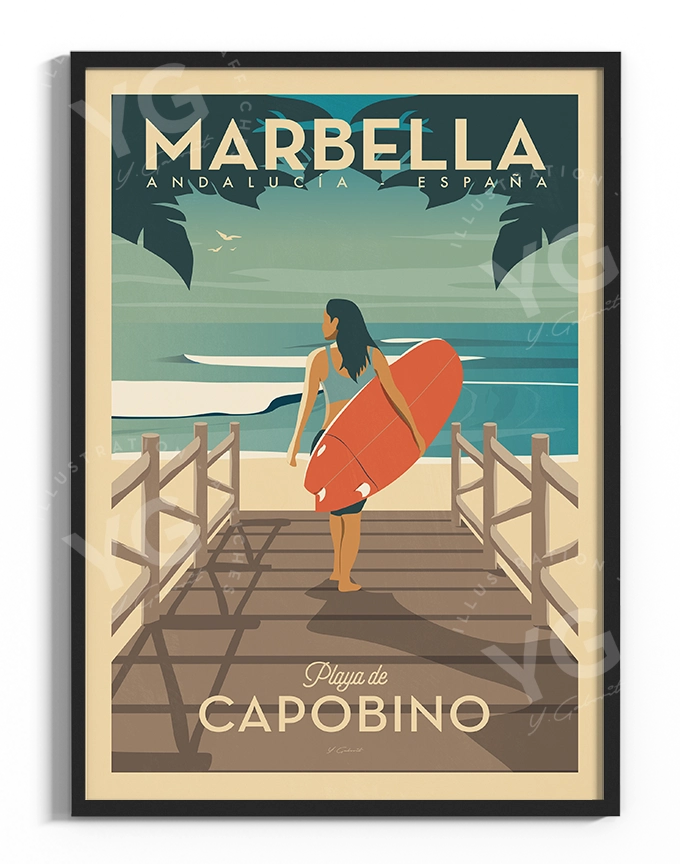 affiche-surf-marbella-espagne-vintage-yohan-gaborit