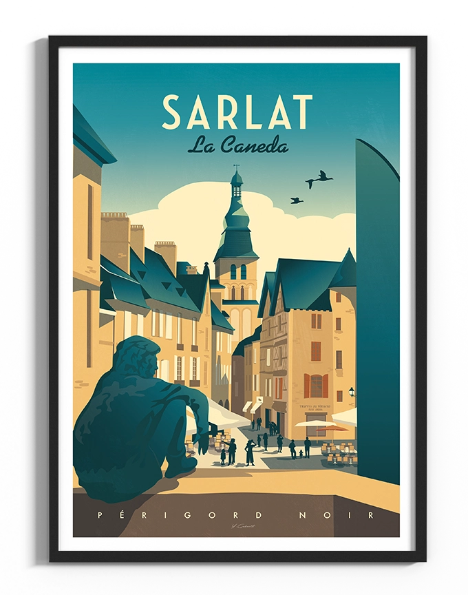 affiche-Sarlat-vintage-yohan-gaborit